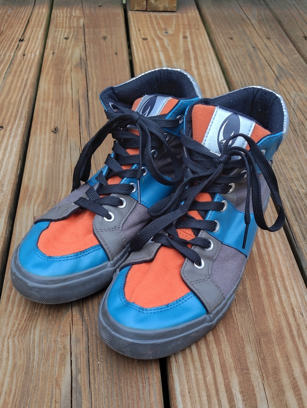 Star Wars The Mandalorian Hi Top Orange Teal & Gray Colorblock Sneakers Size 6